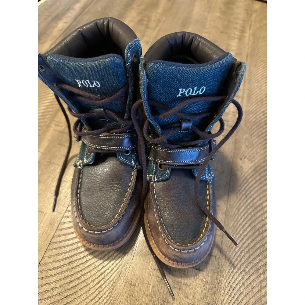 Polo Ralph Lauren Kids Randen Denim‎ & Leather Boots – Size 2Y (Boys)